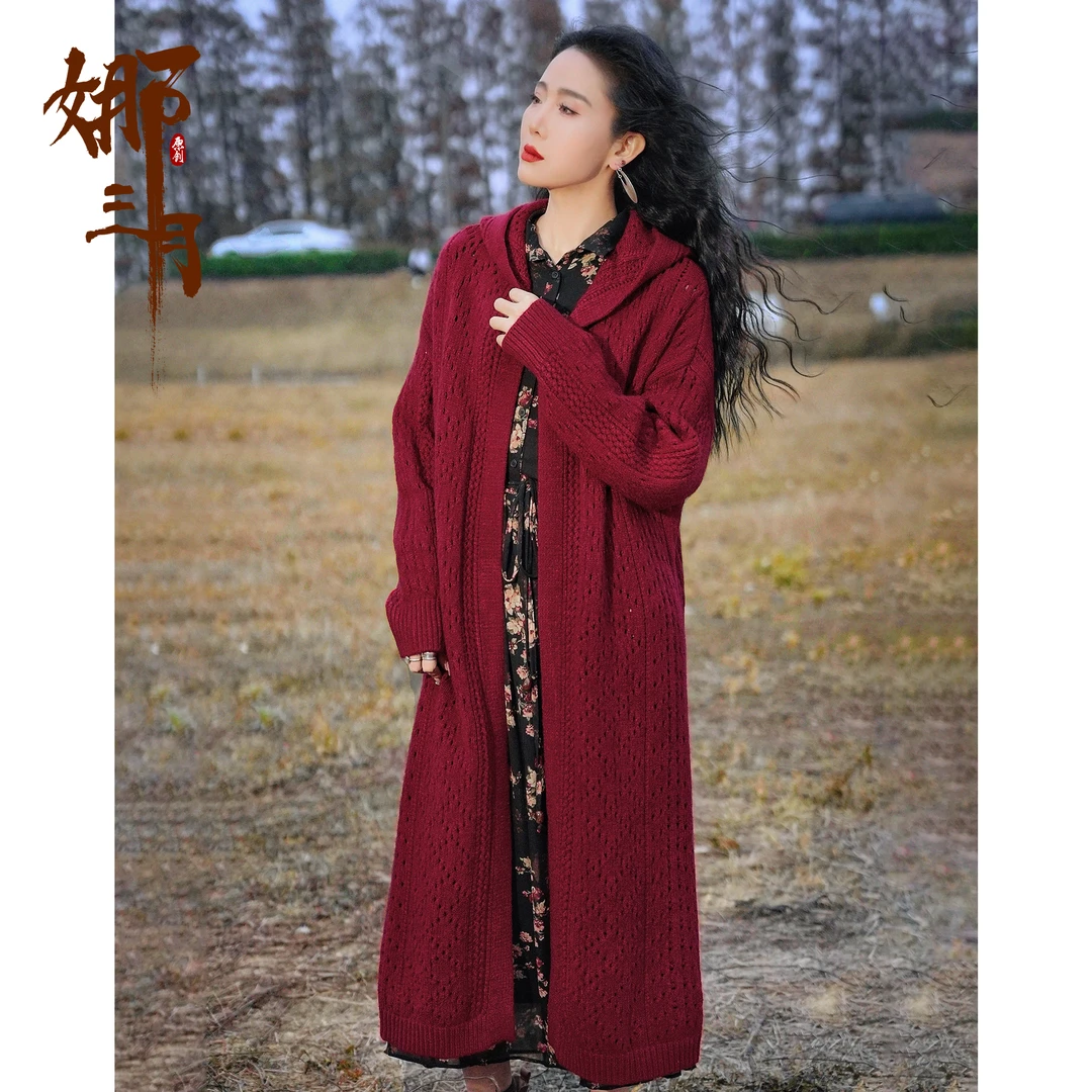 娜三月【大宝推荐】小青复古经典镂空连帽风衣女士S2305外套XYL