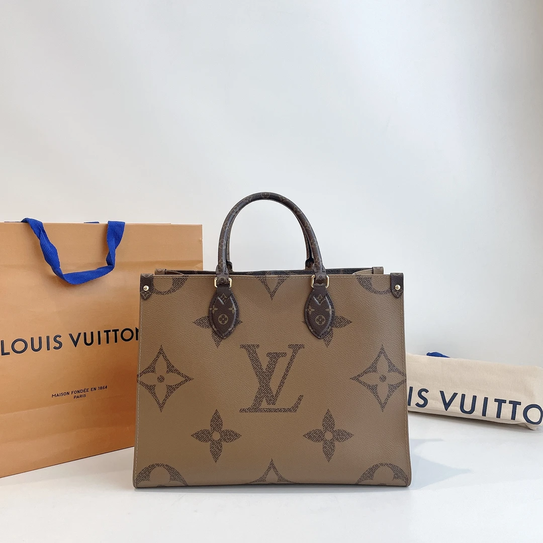 99新 LouisVuitton/路易威登 中号黑肩带Onthego 芯片款