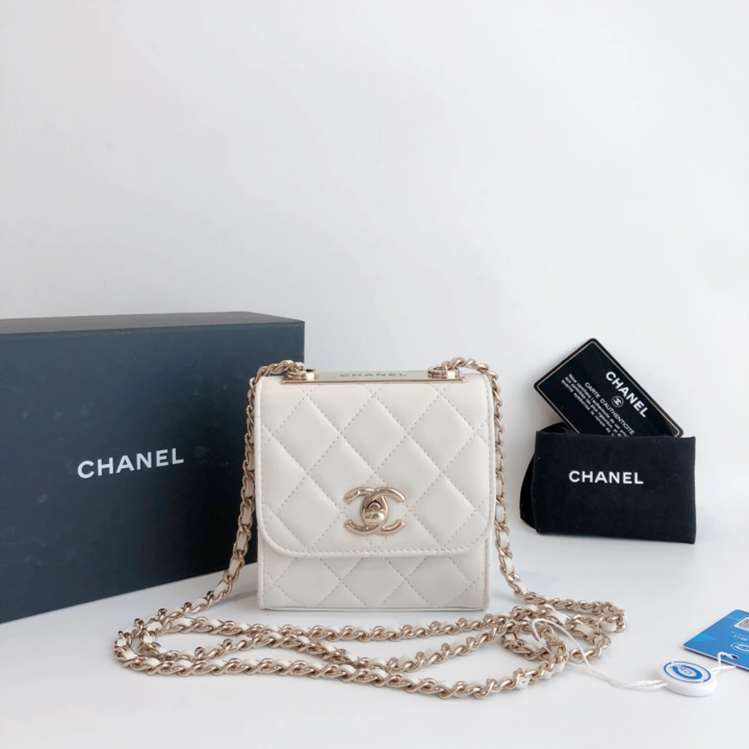 99新 奢之星 CHANEL/香奈儿 白金扣Trendy cc mini 单肩包 链条包