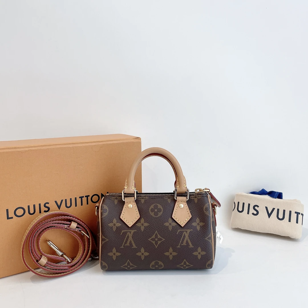 99新 LouisVuitton/路易威登  新款老花Speedy Nano单肩包