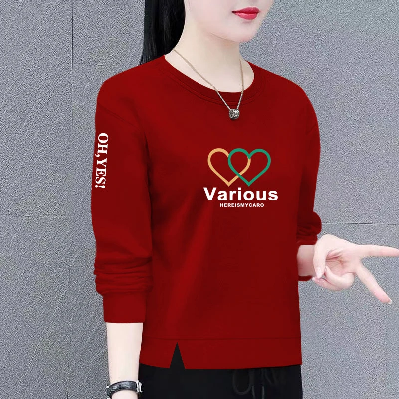 时尚卫衣女新款潮韩版春秋季洋气宽松显瘦百搭圆领长袖上衣外套女