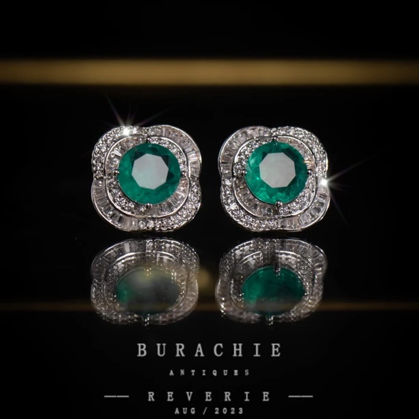 合金仿水晶耳饰 英｜经典原标克拉款CrownFrett工匠流光7357