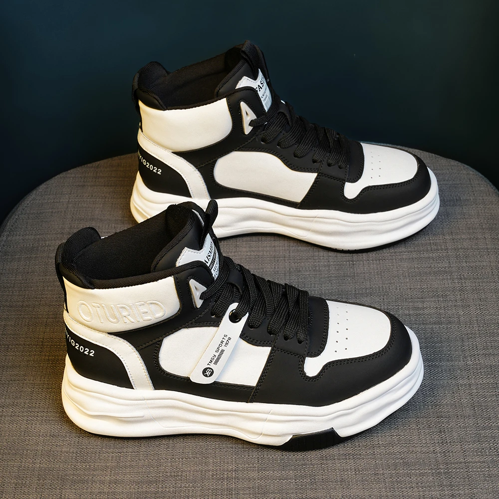 【凯西新品】减龄真皮小白鞋高帮鞋4cm厚底2023春季网红韩版百搭鞋