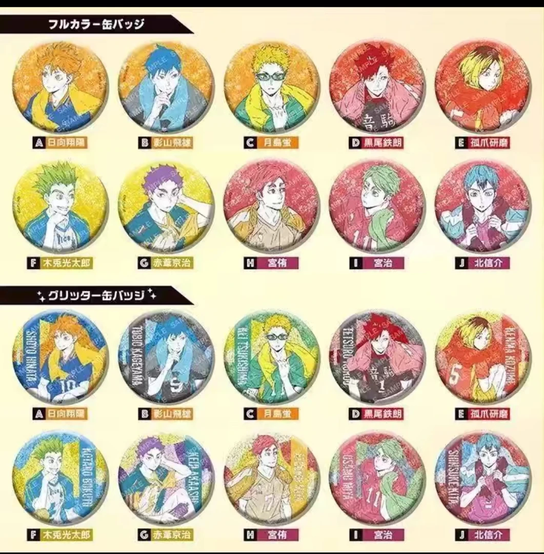 【日谷】排球少年新绘单色异色烫金同柄吧唧（代拆不退换）正版