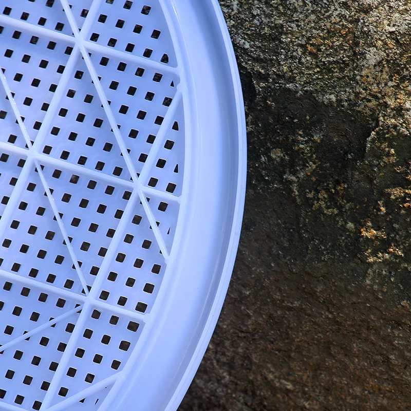 塑料粮食筛子圆簸箕晒茶萝卜干晒东西家用米筛细孔养蚕晒菜干果