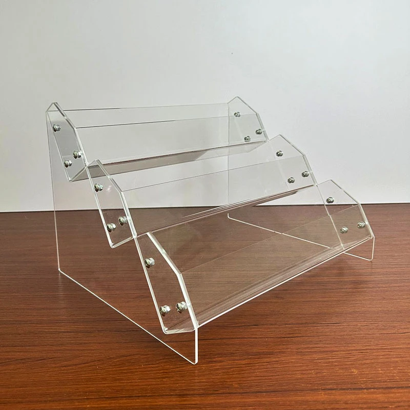 亚克力倾斜式展示架粉饼化妆品收纳文具食品袋收纳展示盒子