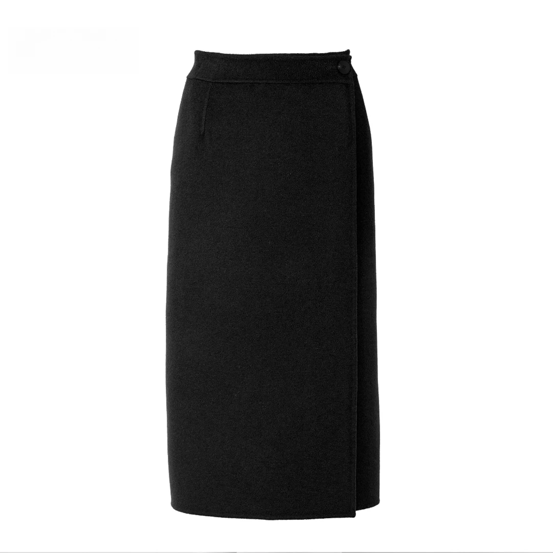 【GE MAN】2024一片式羊绒羊毛开叉包臀半身裙 YYWWX249-70177