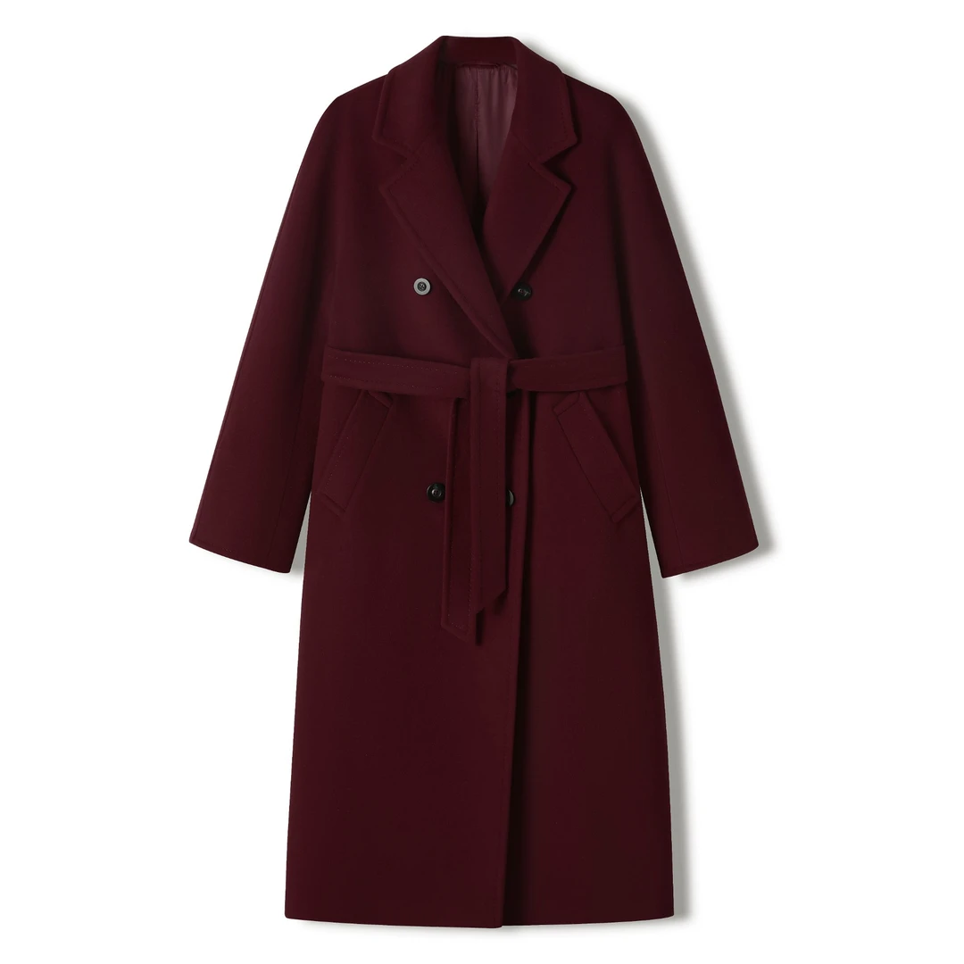 【GE MAN】101801经典长款带里衬加厚山羊绒绵羊毛大衣QXX249-24907