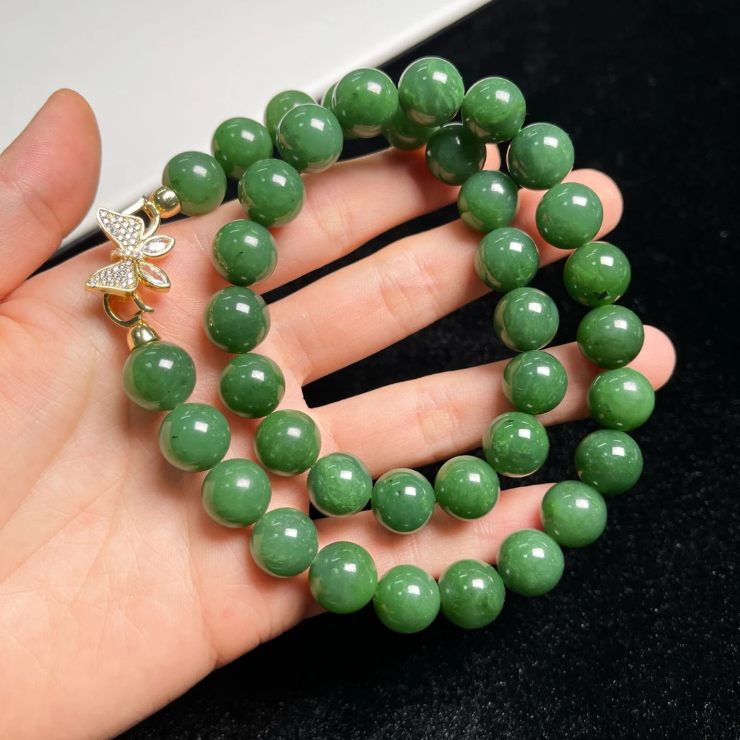 【麦子家族春季特惠】天然和田玉碧玉卡11-12项链精致百搭GZ001