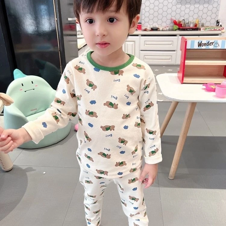 儿童内衣套装纯棉薄款恐龙男童秋衣秋裤男孩小童全棉春秋宝宝秋衣