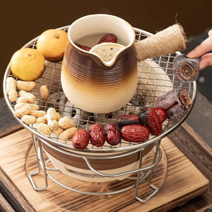 大号炉子罐罐茶茶具煮茶器陶壶围炉煮茶烤茶罐日式侧把茶壶老