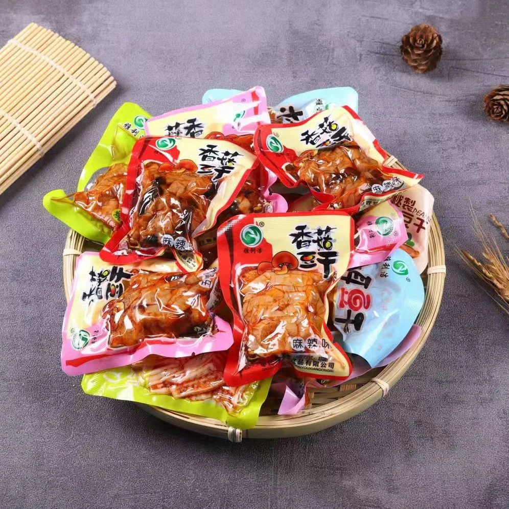 开袋解馋香菇豆干零食独立小包装麻辣豆腐干批发五香休闲真空包装