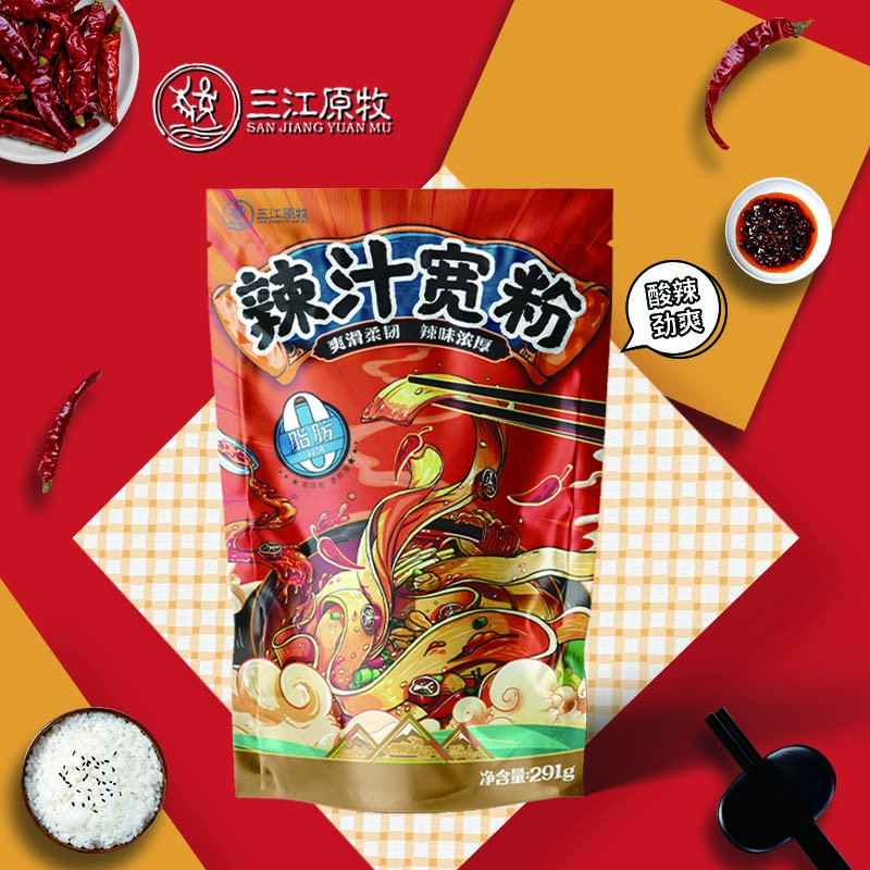 【威思顿】辣汁宽粉10袋一箱，送两袋，发货为老包装（青洽会专用）