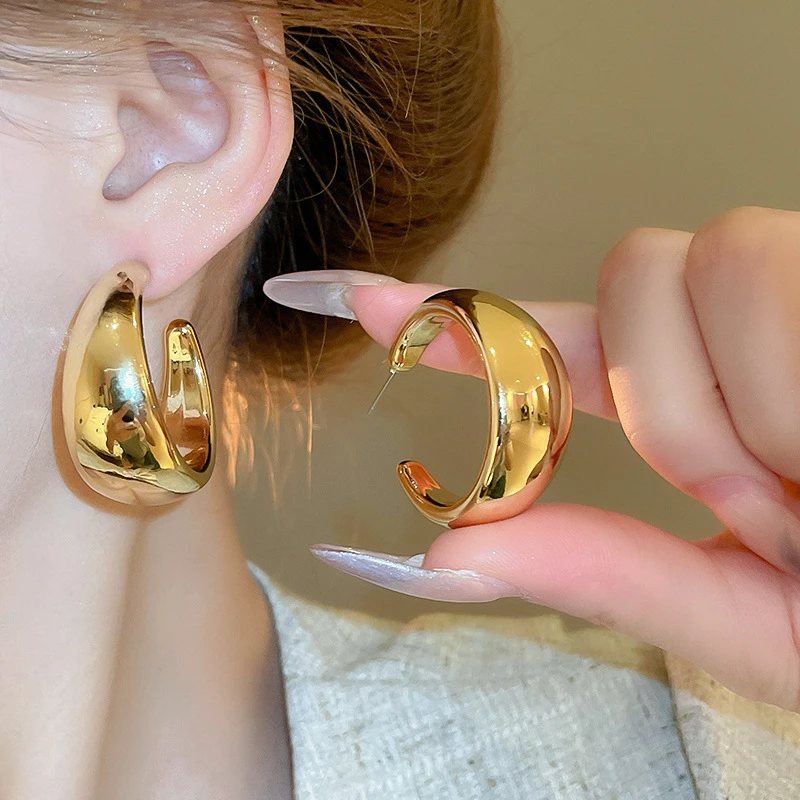 合金耳饰银针亚克力C形耳环欧美夸张个性耳钉气质高级感时尚耳饰
