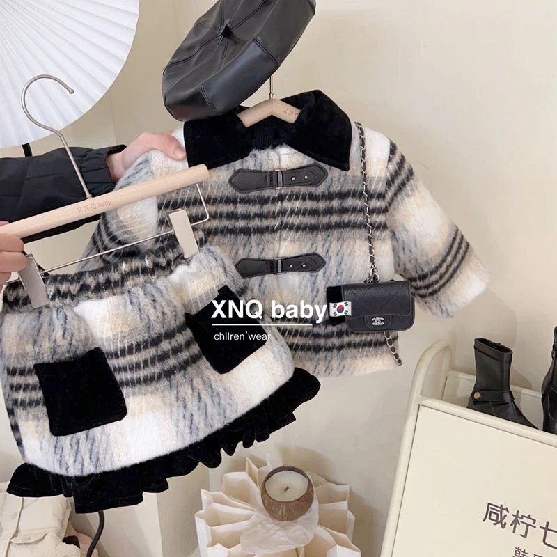 女童洋气秋冬套装儿童女孩宝宝气质小香风新年服连衣裙子冬装套裙