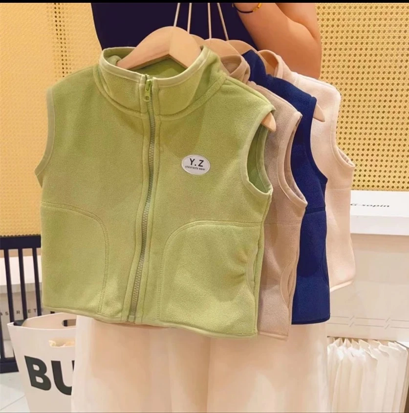 2023秋冬新款男女中大童双层奥粒绒简约百搭校服神器保暖打底马甲