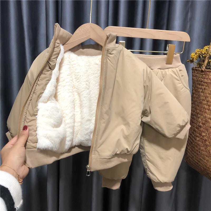 男宝宝秋冬套装加棉洋气一岁棉服婴儿棉衣服男童冬装冬季网红女童