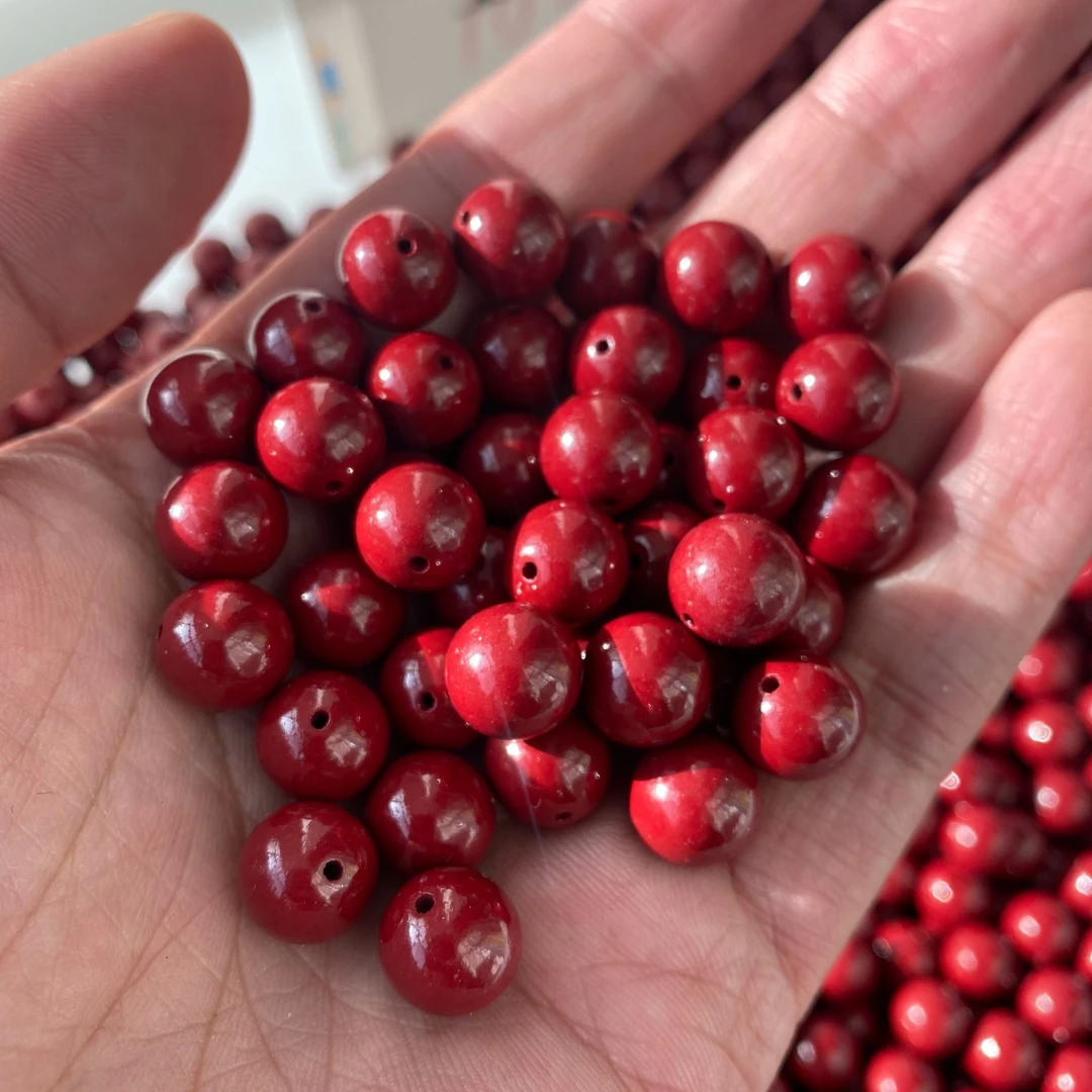 紫金砂DIY散珠串珠手工编织配珠幸运珠弟子珠顶珠紫金砂朱沙珠子