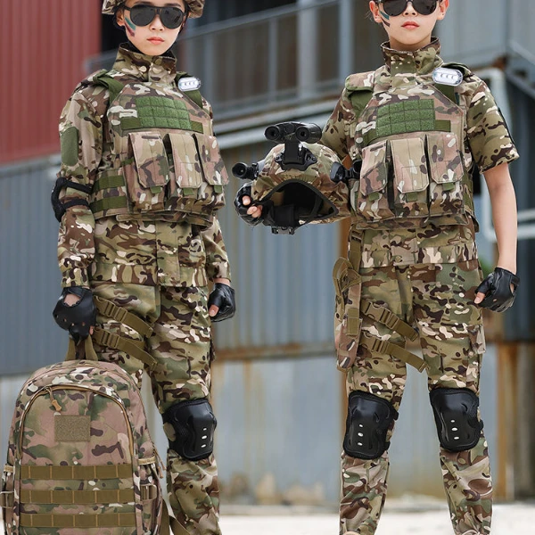 儿童迷彩服套装男童春秋长袖特种兵装备全套春季训练服女童军训服