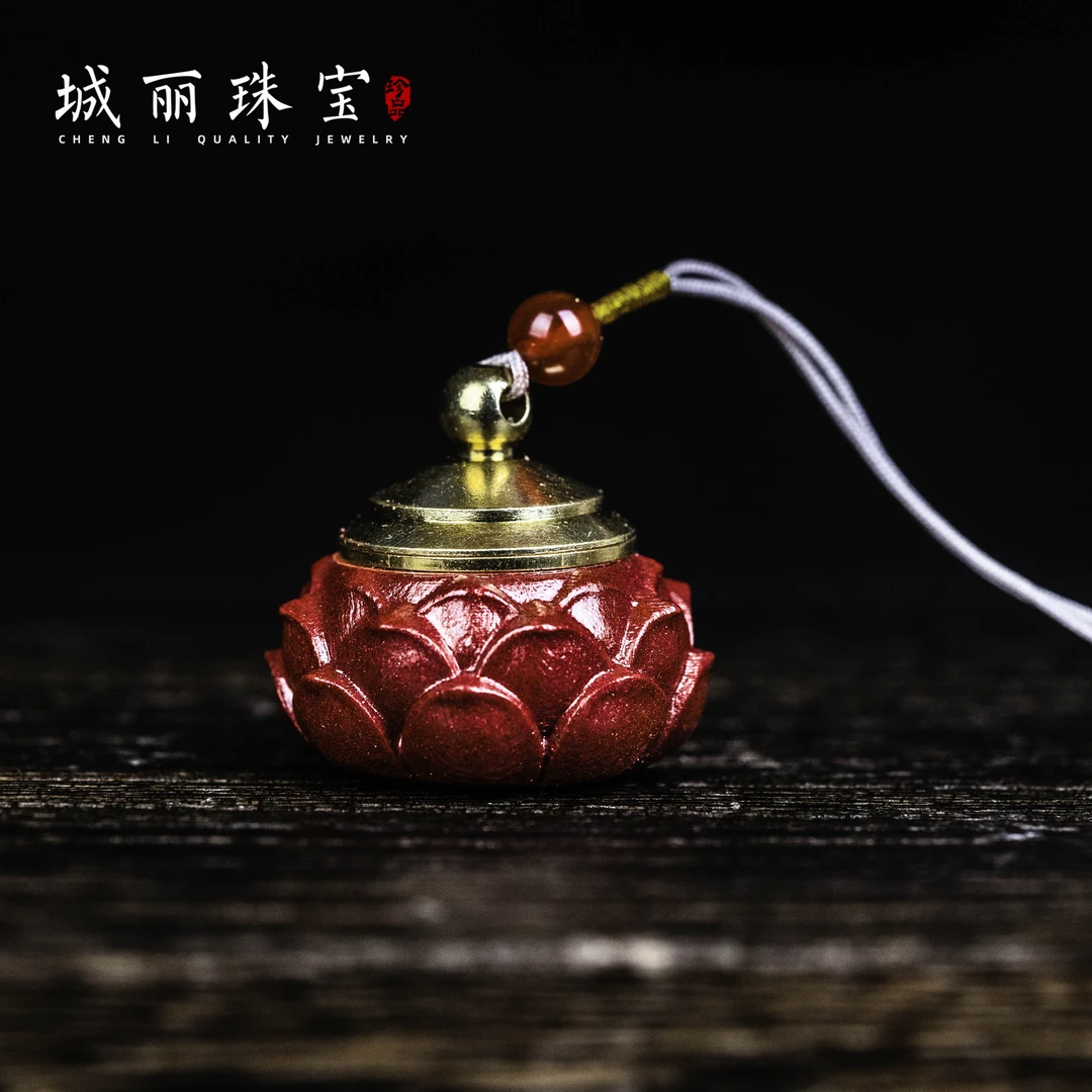 含辰砂工艺品紫【静文】莲花挂件/个FL-2465