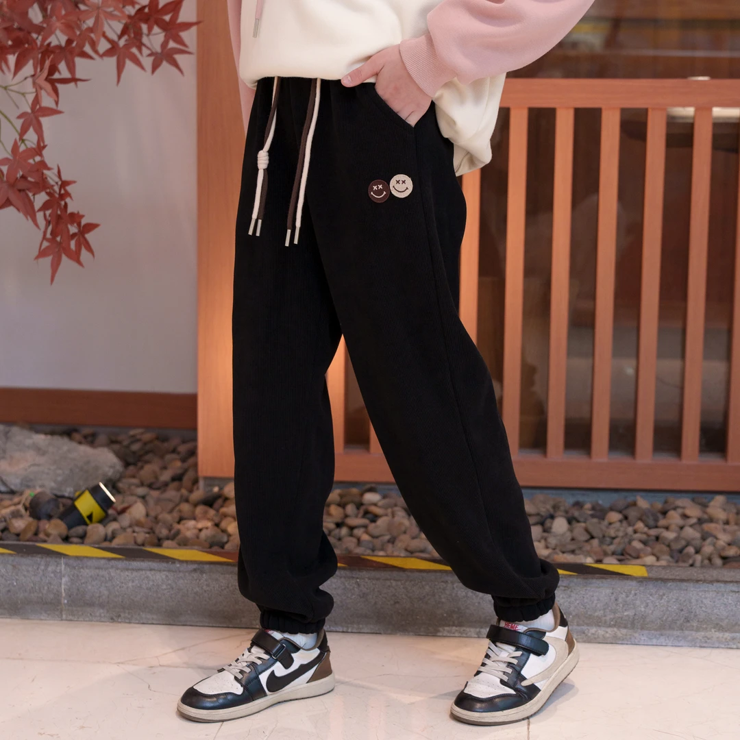 【果妈】女大童裤子冬装加绒加厚2023新款休闲运动裤女童长裤冬季