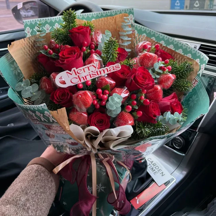 【全国同城配送】圣诞节平安夜苹果花束生日鲜花草莓花束送女友