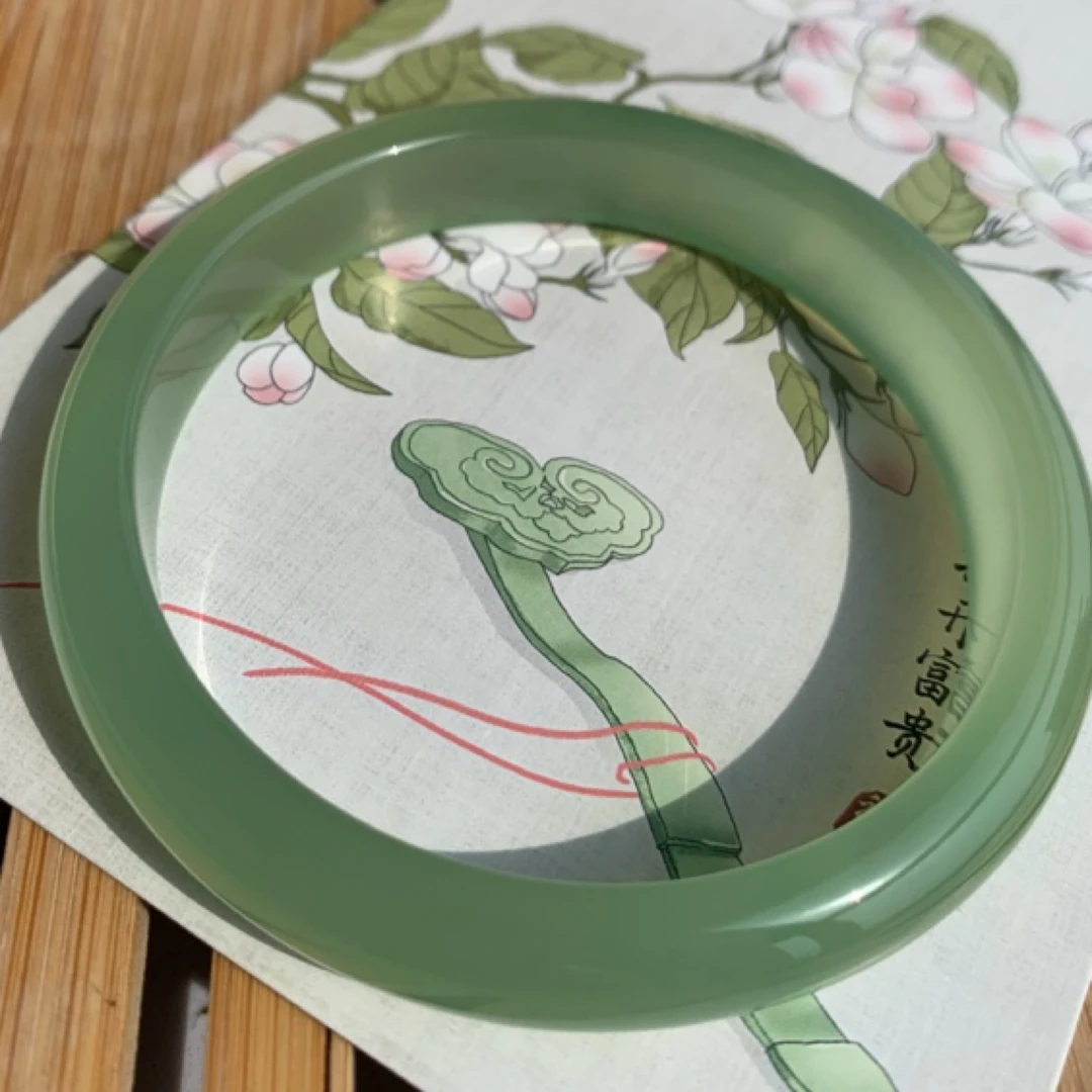 【卓玛壹品】雨后青提嫩绿色手镯玛瑙冰透浅绿