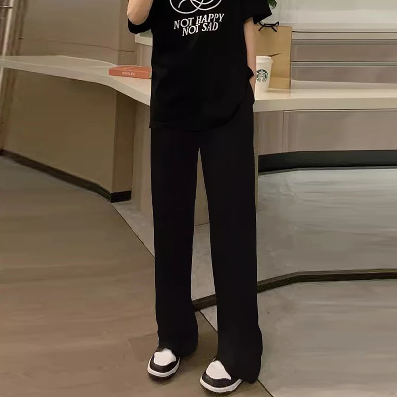 桦乐孕妇裤子秋冬款外穿宽松直筒休闲裤加绒加厚阔腿拖地长裤春秋