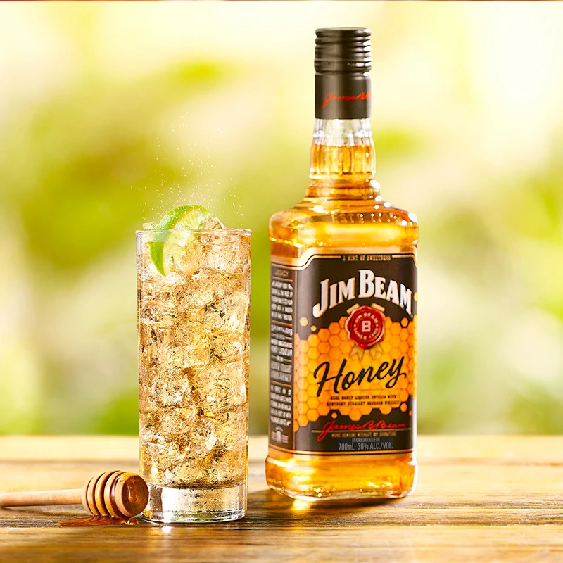 Jim Beam/金宾白占边美国进口波本威士忌嗨棒蜂蜜可乐桶洋酒750ml