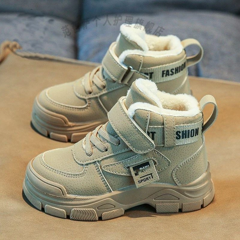 儿童马丁靴冬季新品加绒保暖儿童棉靴子男孩休闲棉鞋女孩运动棉鞋