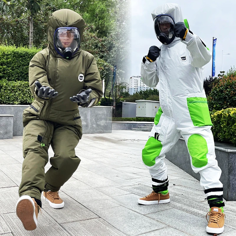 新款高端液晶屏充气马蜂服红娘防蜂服加厚透气连体胡蜂专用防护服