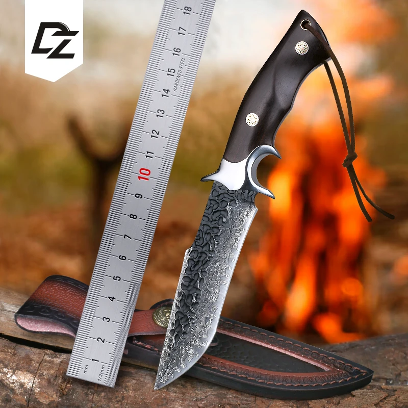 利刀斋【破将大马】NN-大马士革钢水果刀户外露营便携随身锋利收藏