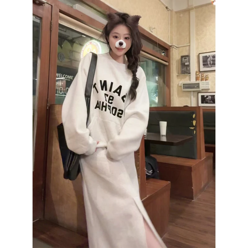 学院风时尚套装裙女2025春秋盐系搭配一整套休闲卫衣半身裙两件套