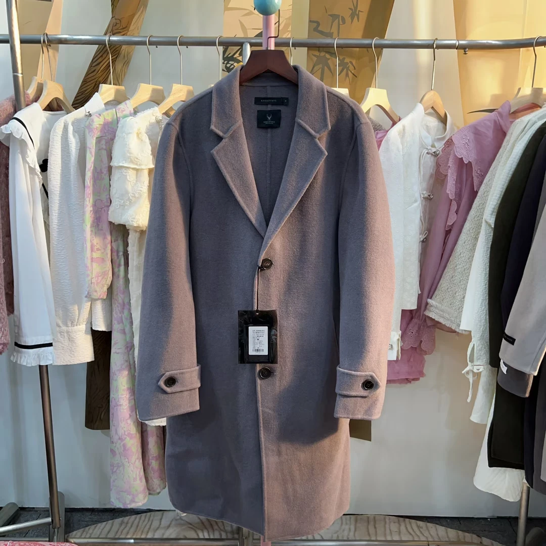 双面呢大衣百搭外套s016