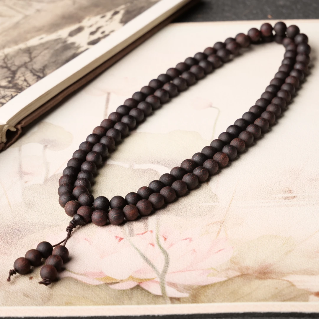 （黄油满麻丝）0.8cmX108 正宗缅甸小叶降真香多圈手串无优化无泡油