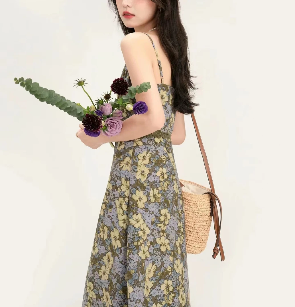 【爱上古着】2号  秋冬气质显瘦显高连衣裙碎花时尚法式