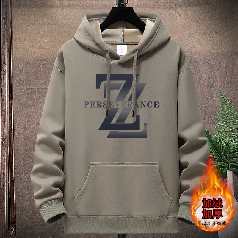 秋冬季男女款帽衫连帽卫衣大码百搭长袖套头加绒加厚保暖外套潮