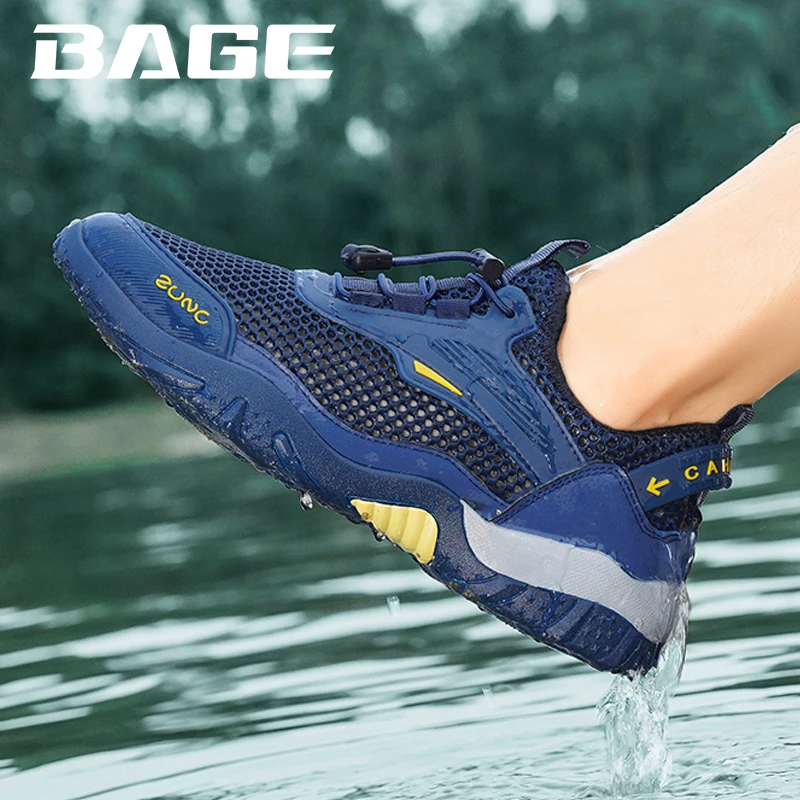 八哥男鞋夏季新款休闲网面洞洞鞋男士户外透气软底溯溪防滑网鞋男