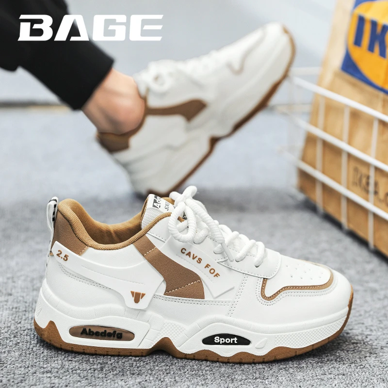 夏季男鞋2024新款皮面防水运动休闲跑步鞋中学生小白增高老爹潮鞋