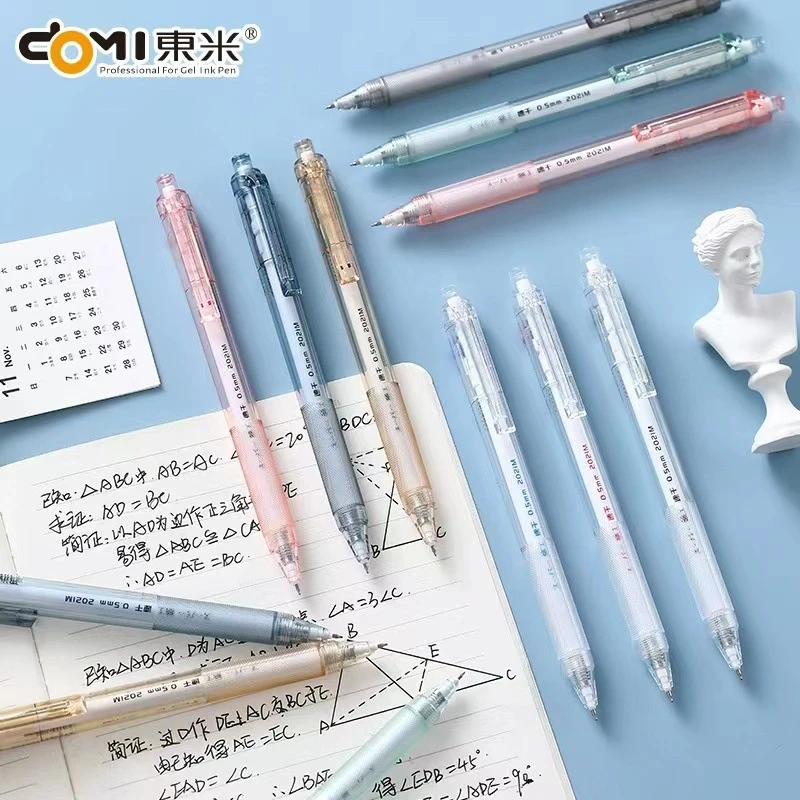 精工速干按动中性笔高颜值简约透明杆0.5黑ST头速干签字笔