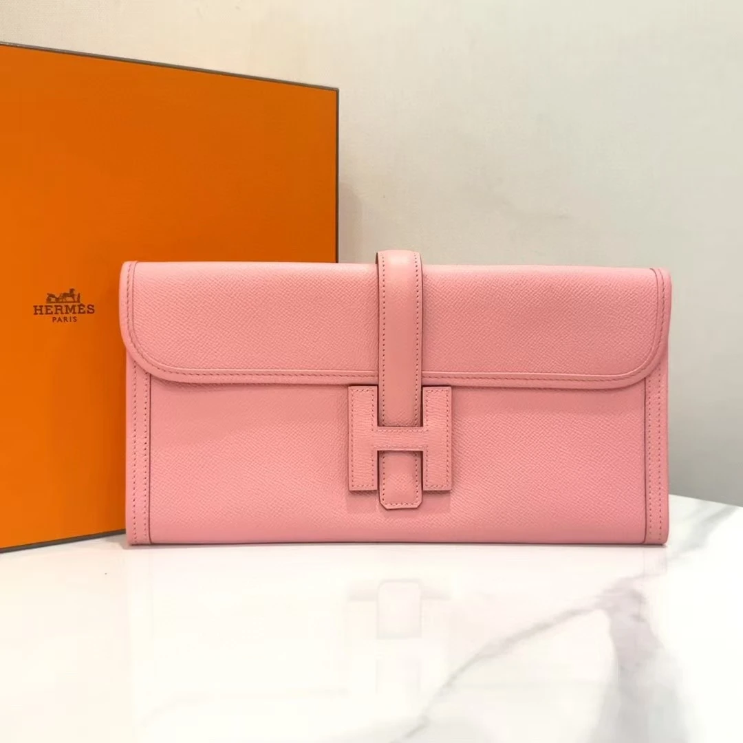 99新 Hermes/爱马仕 蓝总专场/唇膏粉Jige Elan 29手拿包  框R