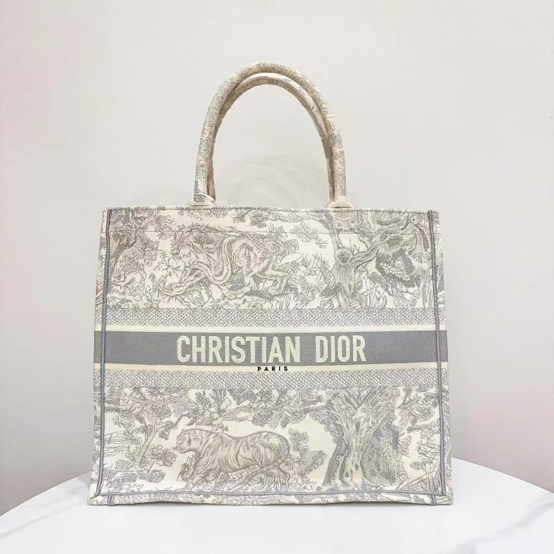 95新 DIOR/迪奥 蔚蓝/动物园 大号 tote 购物袋