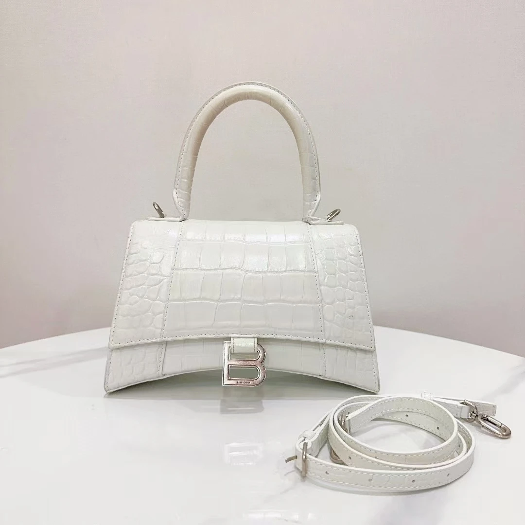 95新 Balenciaga/巴黎世家 蓝总福利/沙漏S 白色压纹 98新