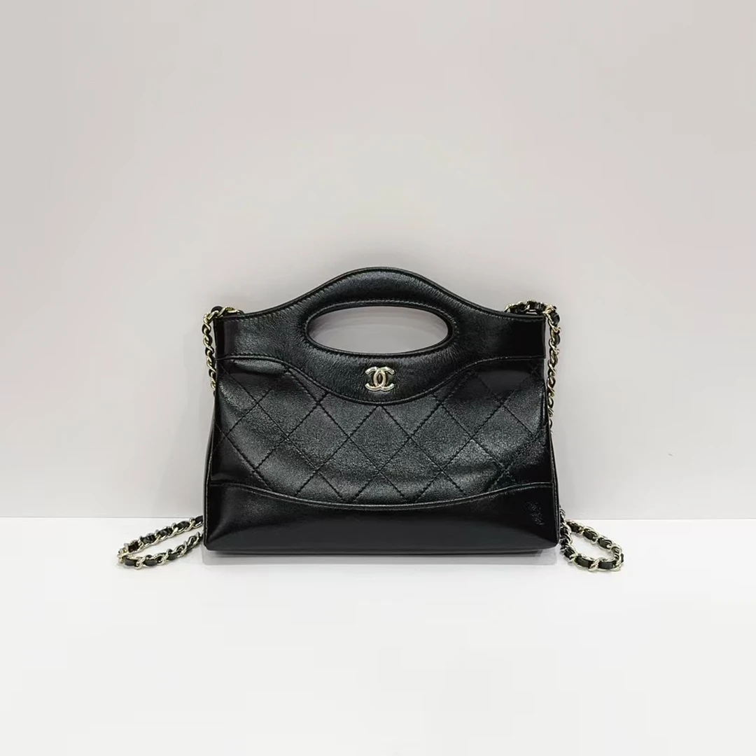 全新未使用 Chanel/香奈儿 蔚蓝中古/24C 黑金横版 31bag nano