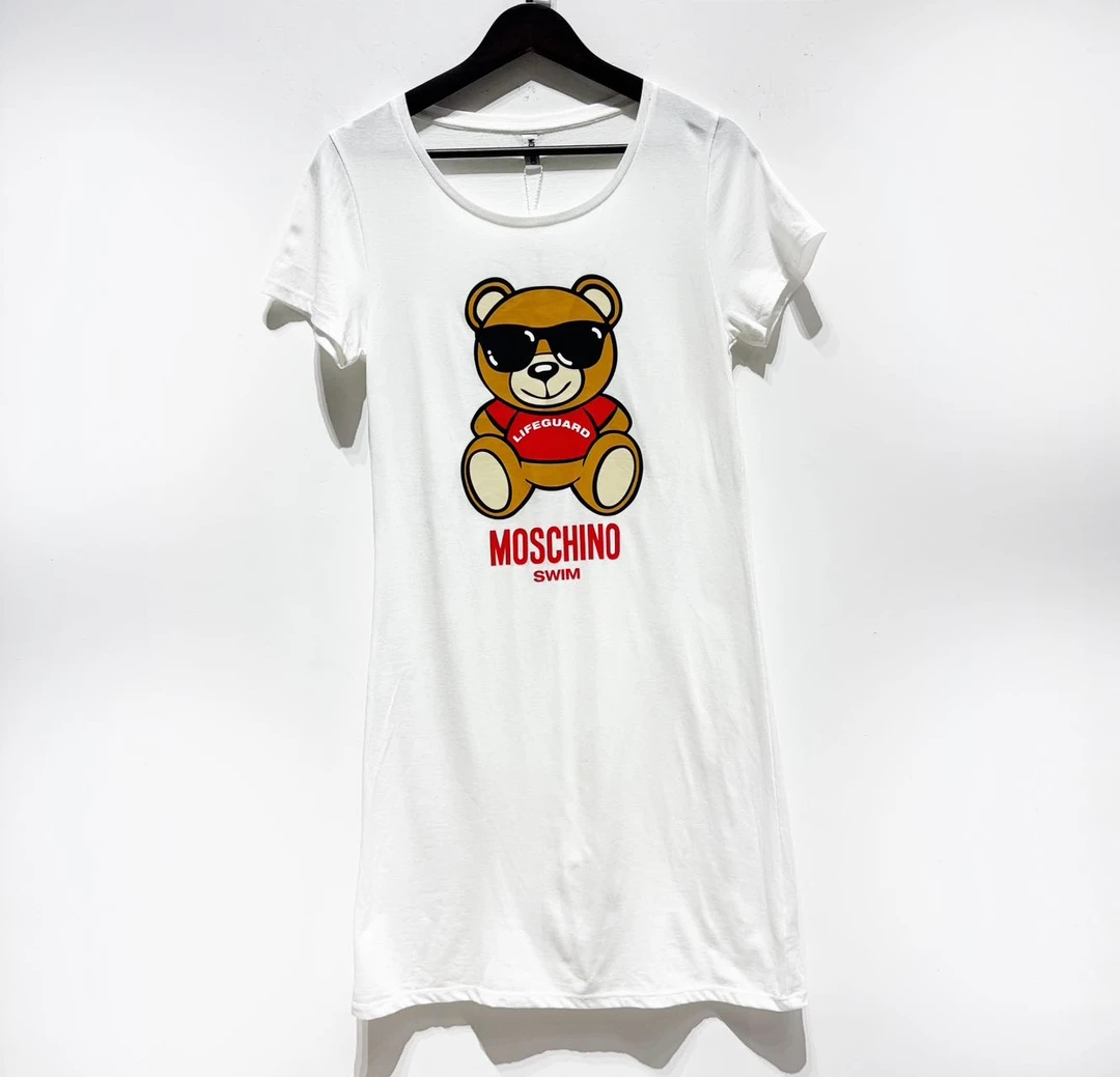 全新未使用 MOSCHINO 蓝总专场/莫斯奇诺/小熊 印花T恤 s码