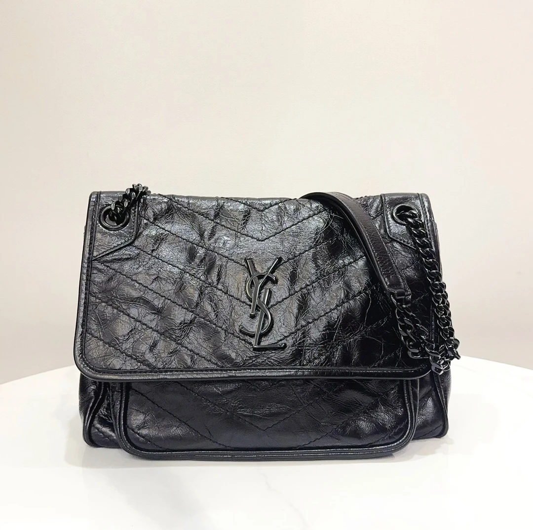 99新 YSL/圣罗兰 蓝总专场/so black niki 中号 链条包
