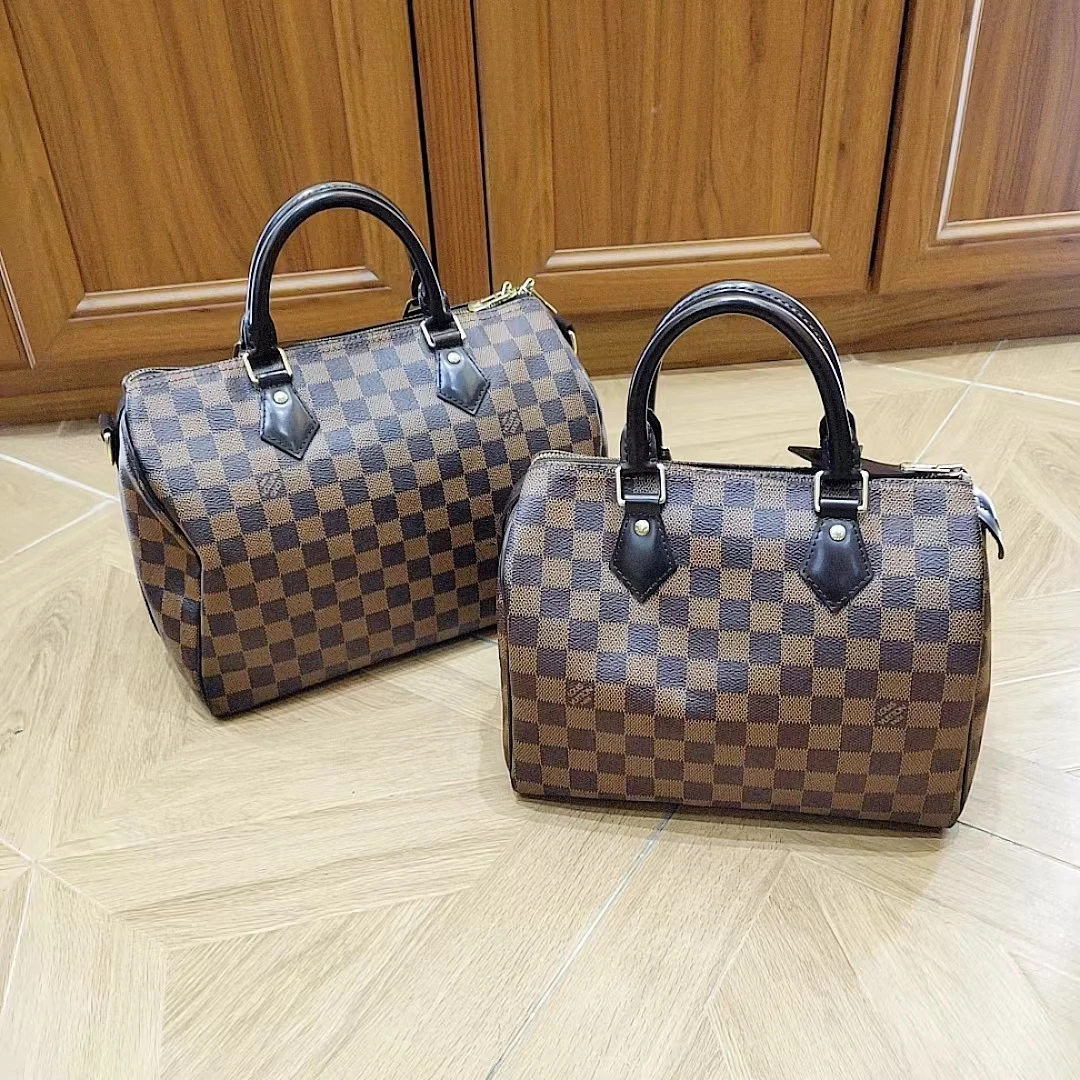 95新 LouisVuitton/路易威登 蔚蓝/speedy 25 棋盘格/