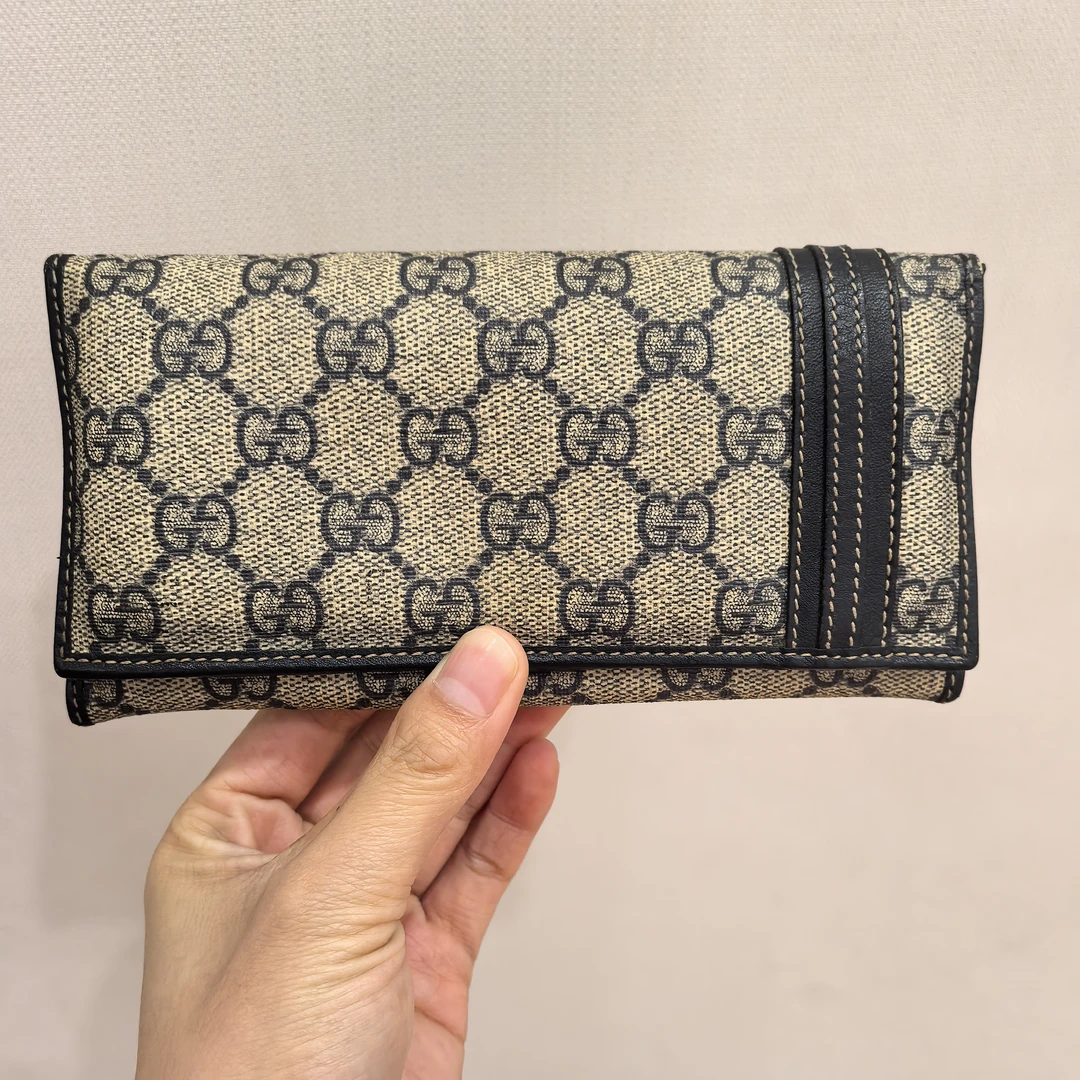 95新 GUCCI/古驰 蓝总专场/ 老花长款钱包