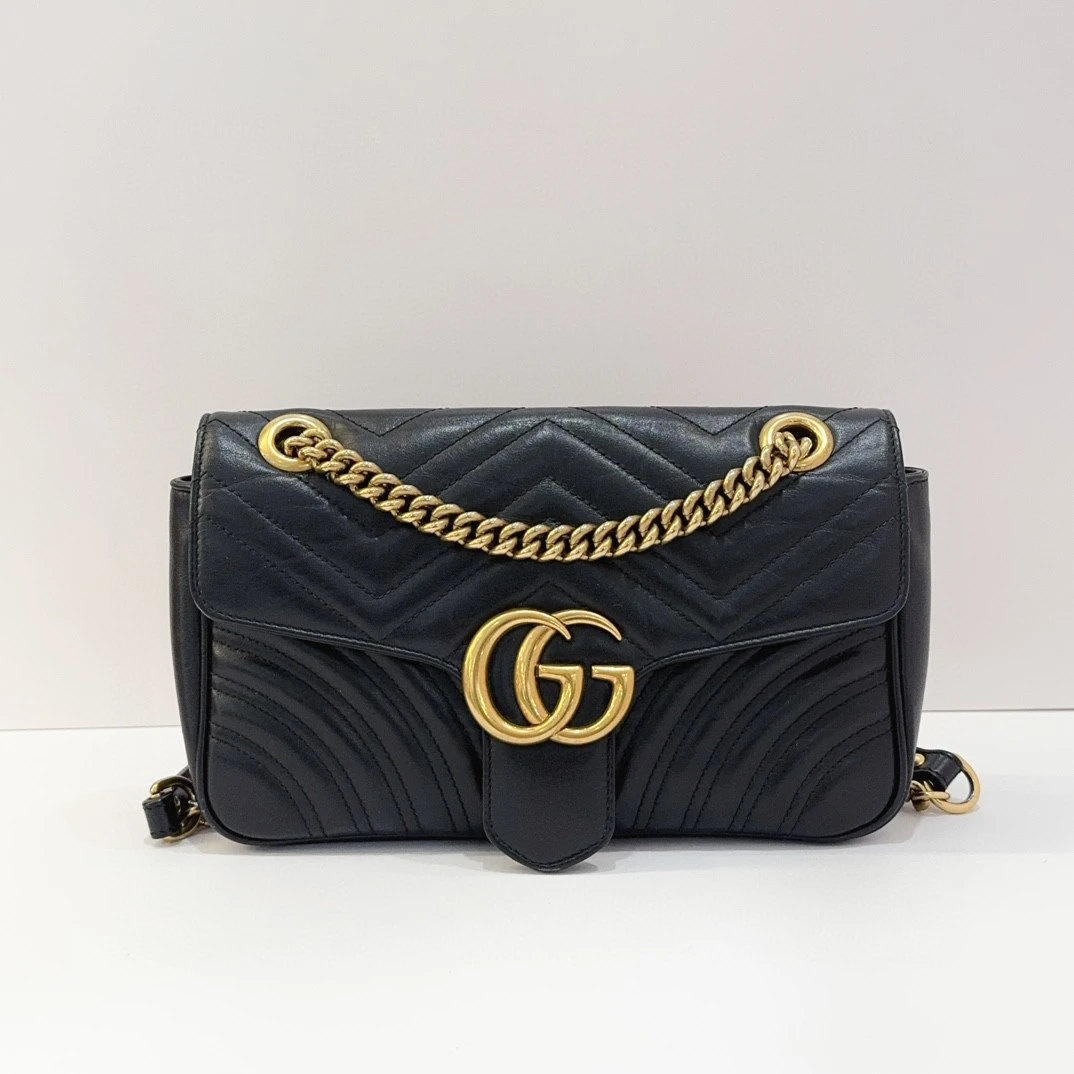 95新 GUCCI/古驰 蓝总专场/marmont 26 马蒙中号 黑色