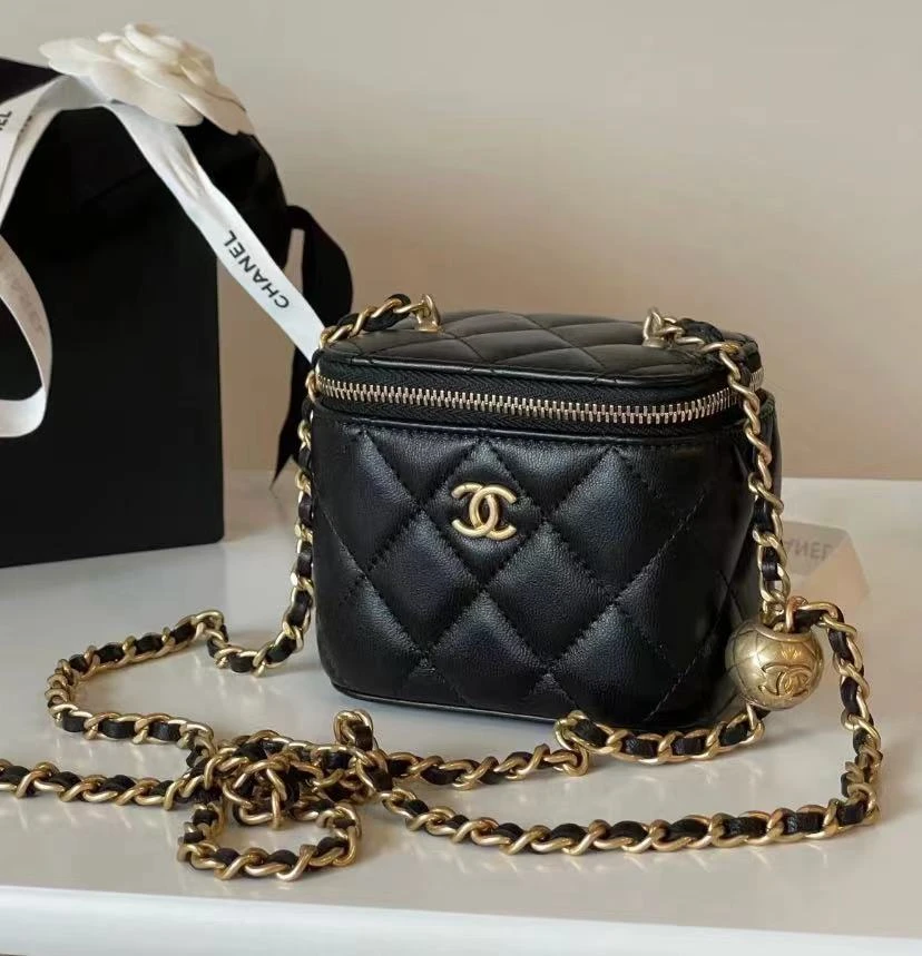 99新 Chanel/香奈儿 蔚蓝/金球 化妆盒 镜子 芯片款